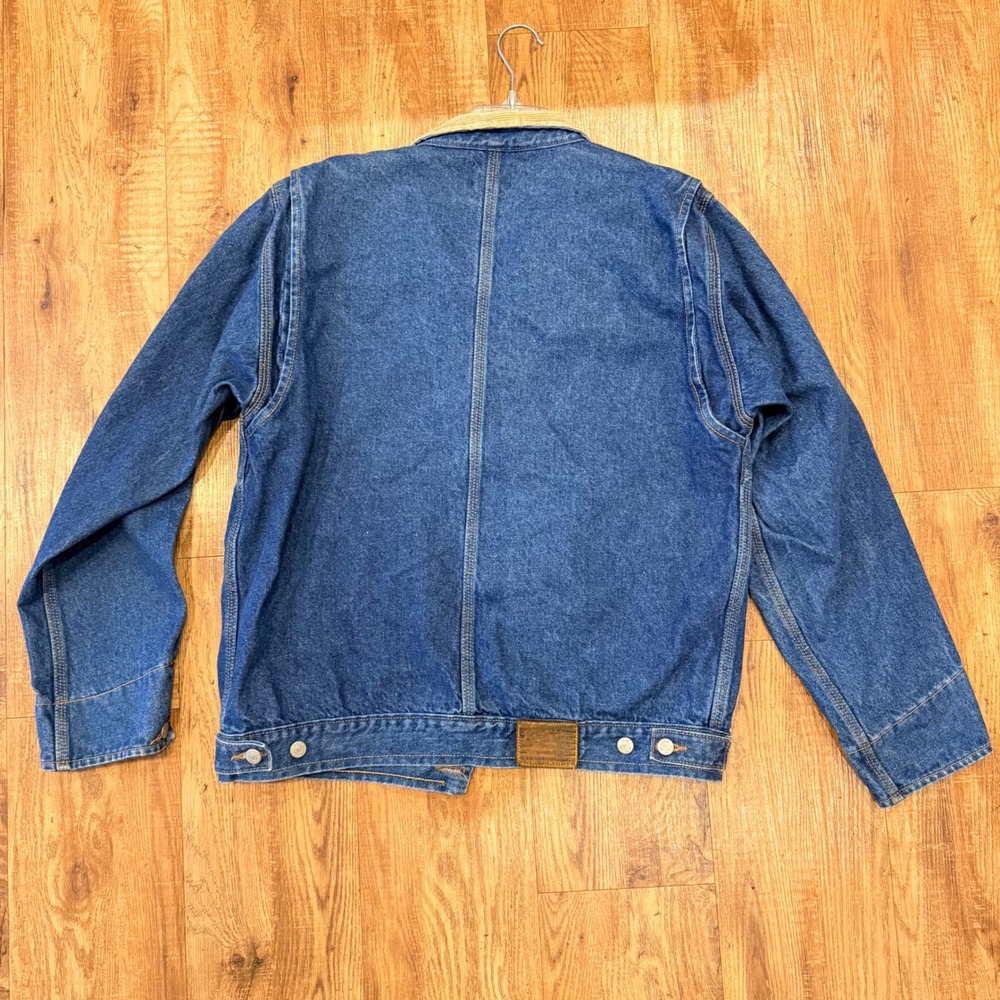 Polo Jeans Co Ralph Lauren Denim Chore Jacket XL Blue Corduroy Collar Vintage - Picture 5 of 7